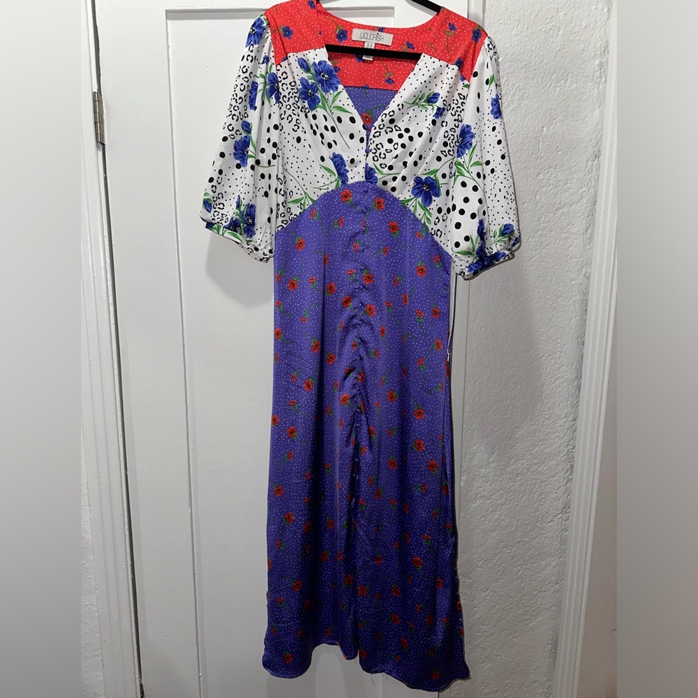 Fun unique button down maxi dress